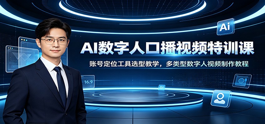 AI数字人口播视频特训课：账号定位工具选型教学，多类型数字人视频制作教程-智享云联