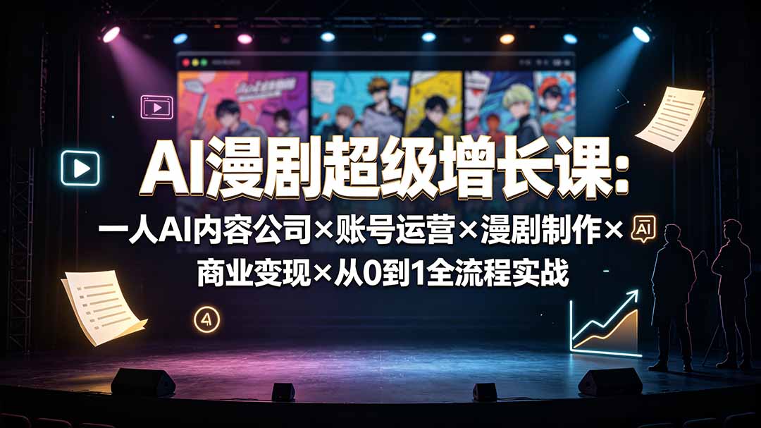 AI漫剧超级增长课:一人AI内容公司×账号运营×漫剧制作×商业变现×从0到1全流程实战-智享云联
