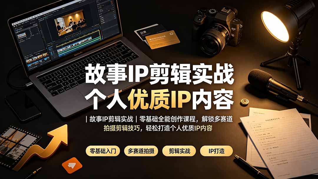 故事IP剪辑实战|零基础全能创作课程,解锁多赛道拍摄剪辑技巧,轻松打造个人优质IP内容-智享云联