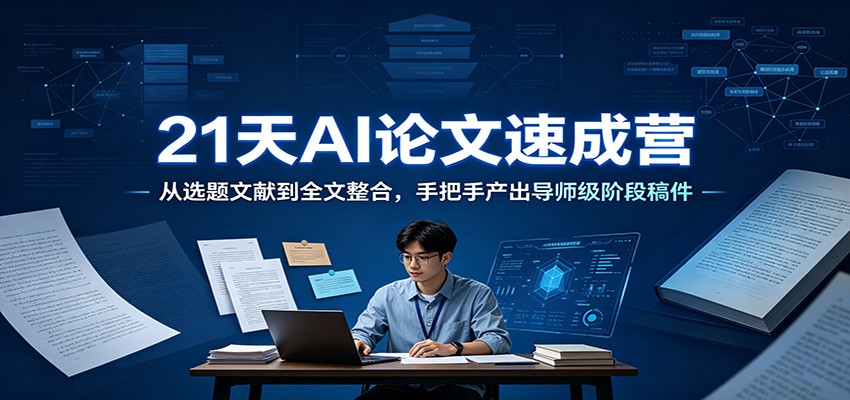 21天AI论文速成营：从选题文献到全文整合，手把手产出导师级阶段稿件-智享云联