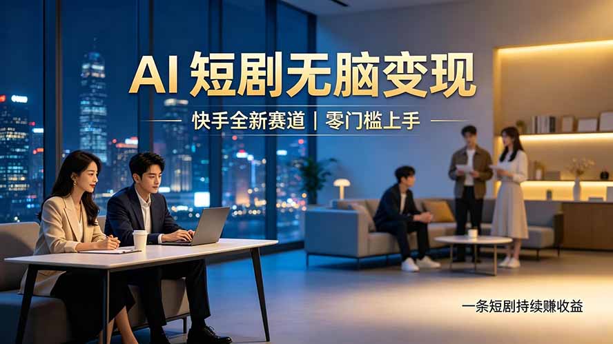 别乱找副业了，快手 AI 短剧零门槛长久被动增收-智享云联
