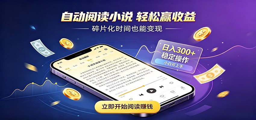 挂机看小说，全程自动运行不费精力，每日稳定赚三百-智享云联