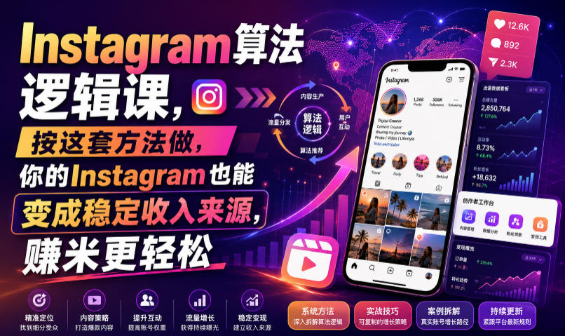 Instagram算法逻辑课，按这套方法做，你的Instagram也能变成稳定收入来源，賺米更轻松【原创双语字幕】-智享云联