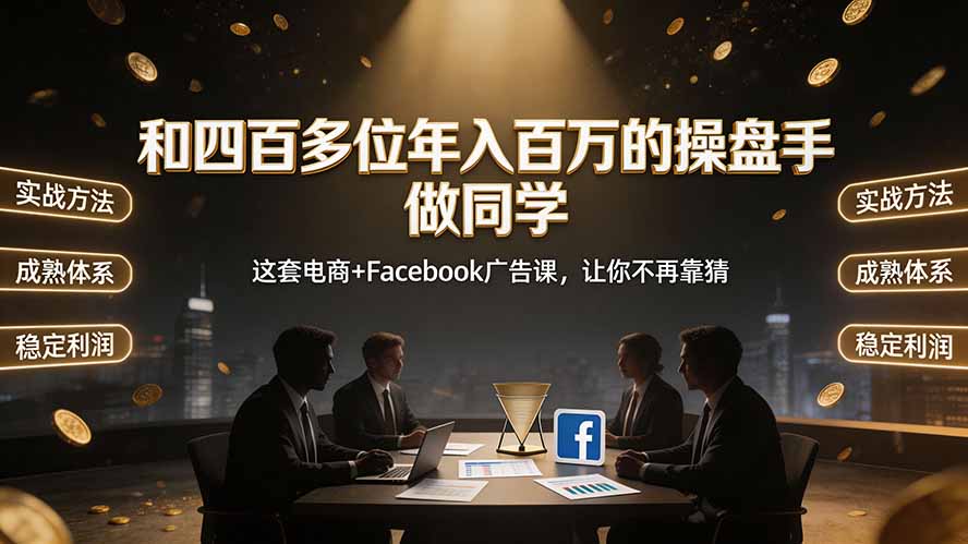 和四百多位年入百万的操盘手做同学——这套电商+Facebook广告课，让你不再靠猜【原创双语字幕】-智享云联
