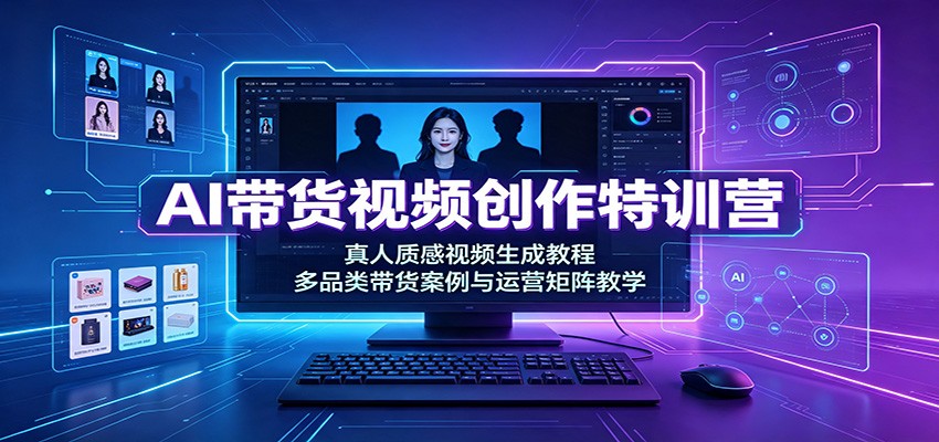 AI带货视频创作特训营:真人质感视频生成教程,多品类带货案例与运营矩阵教学-智享云联