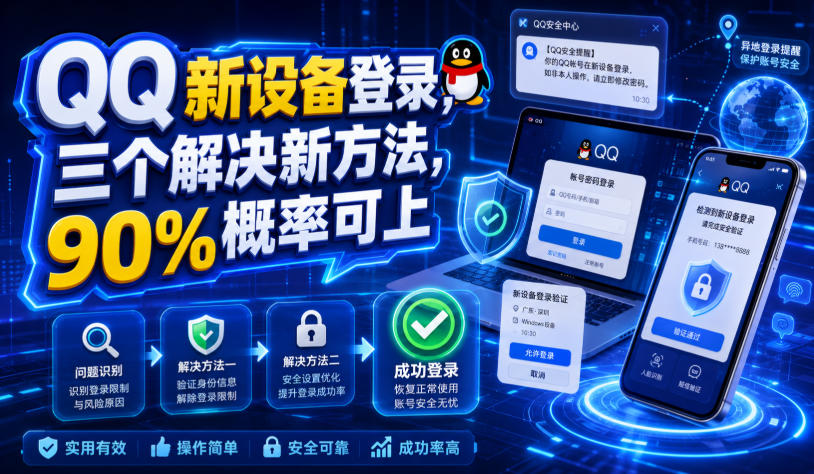 QQ新设备登录，三个解决新方法，90%概率可上-智享云联