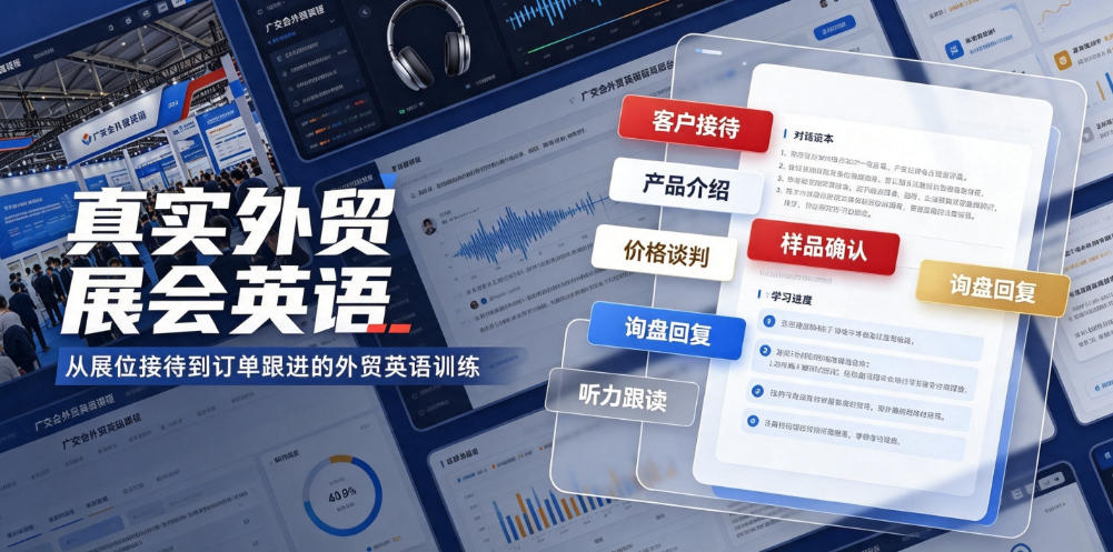 真实外贸展会英语,广交会外贸口语听力突击课程【音频】-智享云联