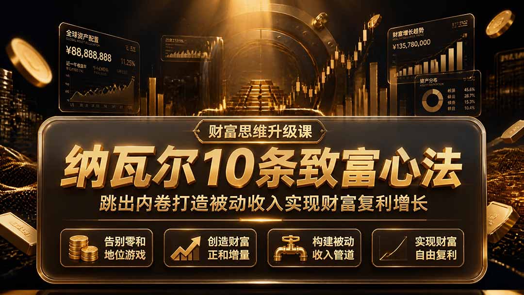 付费文章:纳瓦尔10条致富心法,跳出内卷打造被动收入实现财富复利增长-智享云联
