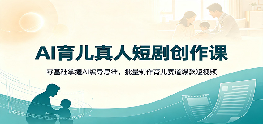 AI育儿真人短剧创作课:零基础掌握AI编导思维,批量制作育儿赛道爆款短视频-智享云联