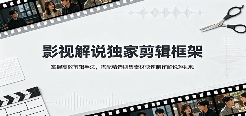 影视解说独家剪辑框架：掌握高效剪辑手法，搭配精选剧集素材快速制作解说短视频-智享云联