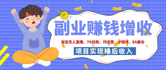 2026年多个真实落地副业项目，手把手带你搭建被动收入管道(淘宝无人直播、海外TK拉新...-智享云联