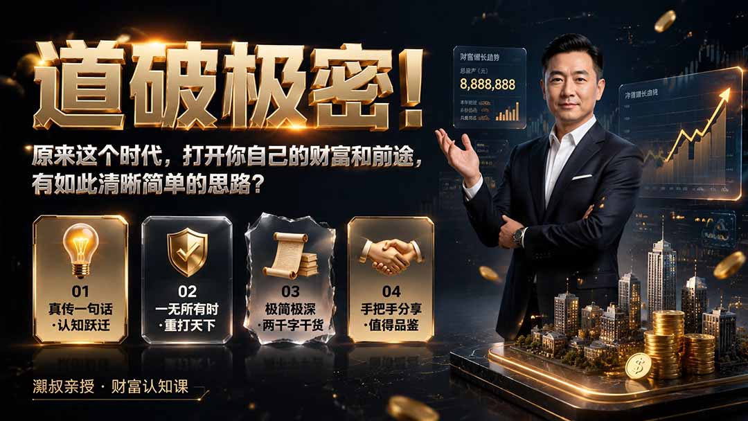付费文章：道破极密！原来这个时代，打开你自己的财富和前途，有如此清晰简单的思路？-智享云联