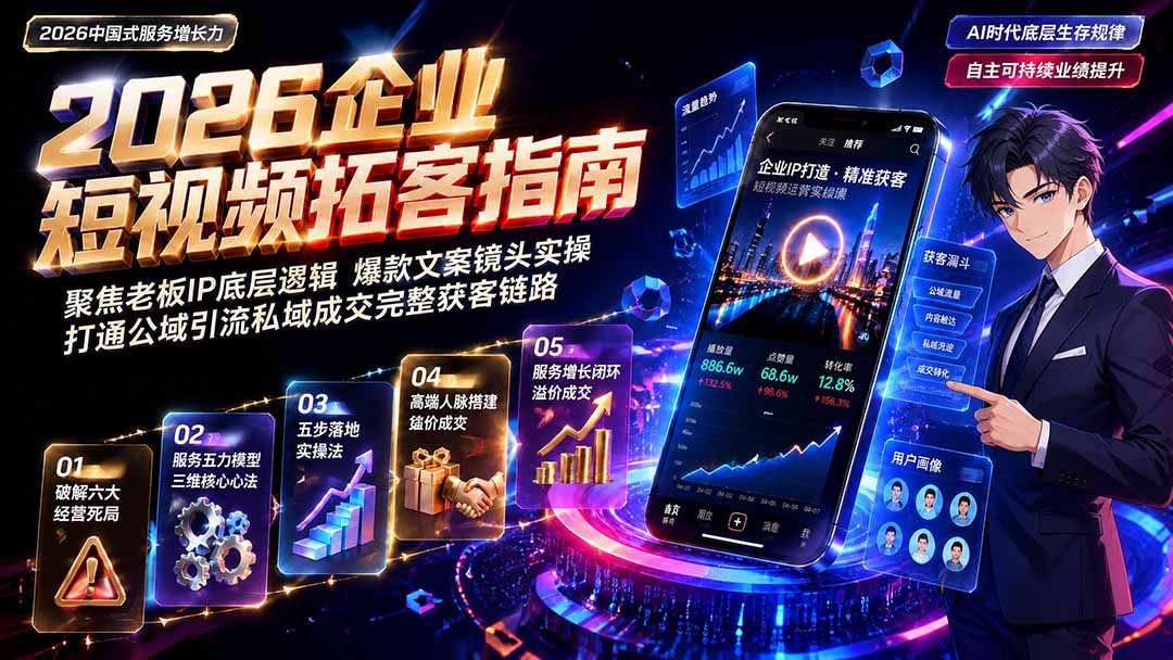 2026AI时代服务增长力实战课-无水印｜五力模型三维心法教学，破解门店客源流失低价内卷实现长效业绩增长-智享云联