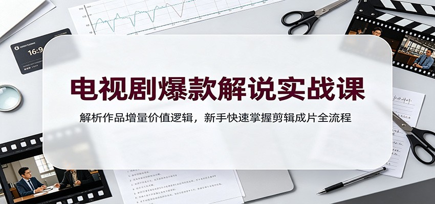 电视剧爆款解说实战课:解析作品增量价值逻辑,新手快速掌握剪辑成片全流程-智享云联