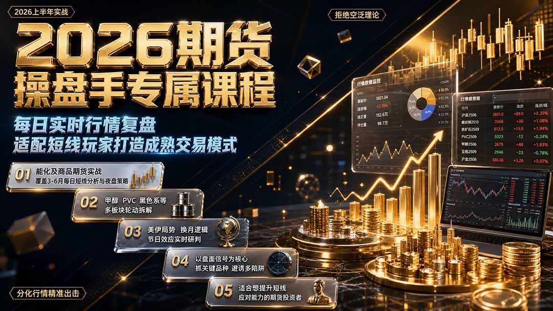 2026期货操盘手专属课程-更新8月，每日实时行情复盘，适配短线玩家打造成熟交易模式-智享云联