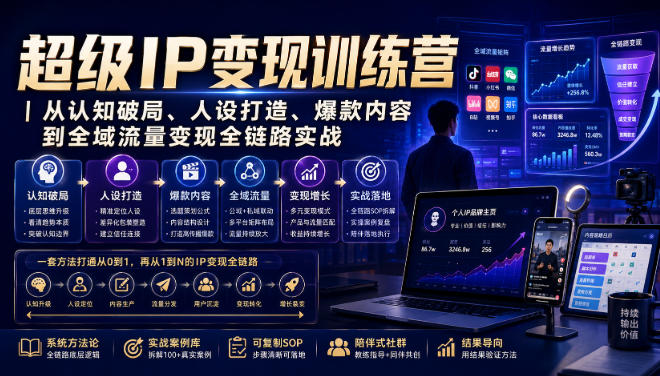超级IP变现训练营｜从认知破局、人设打造、爆款内容到全域流量变现全链路实战-智享云联