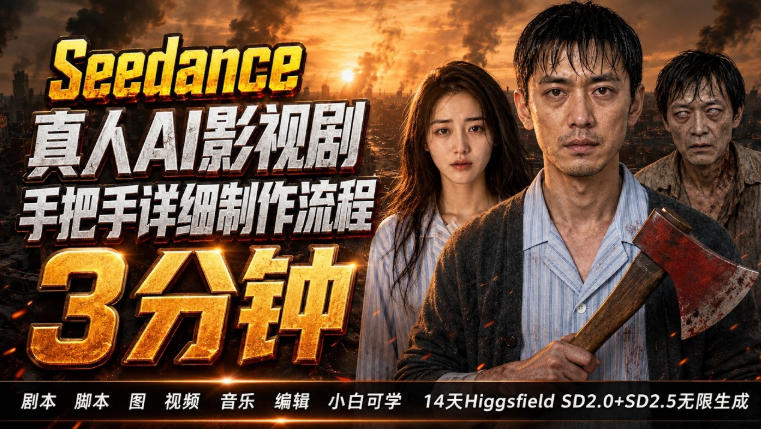 3分钟真人AI影视剧怎么做？SD 2.0手把手完整制作流程｜Higgsfield 14天SD 2.0/2.5无限生成-智享云联