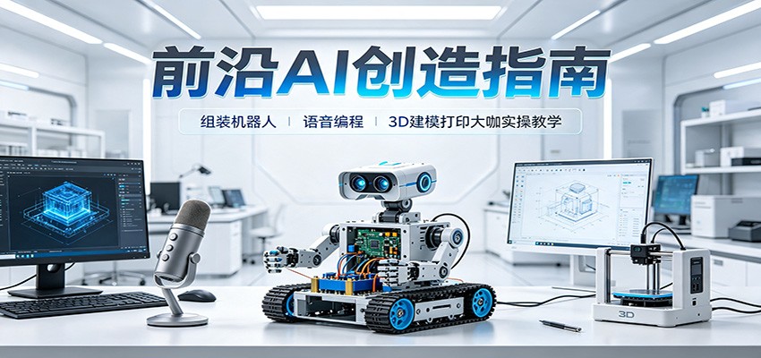 前沿AI创造指南:组装机器人、语音编程、3D建模打印大咖实操教学-智享云联