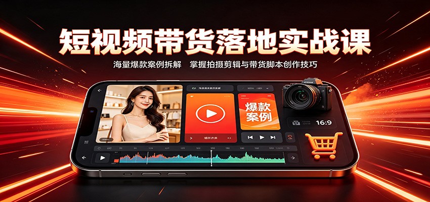 短视频带货落地实战课：海量爆款案例拆解，掌握拍摄剪辑与带货脚本创作技巧-智享云联