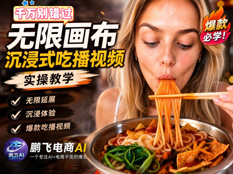 保姆级教程｜用AI无线画布做沉浸式吃播，3步直接出片，无线画布工作流，操作简单好上手-智享云联