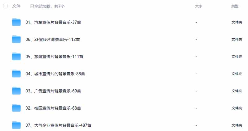 图片[3]-某宝付费购买，常用6G音效合集！970+首宣传片背景音乐，无版权可商用大气素材，分类清晰，高质量内容-智享云联