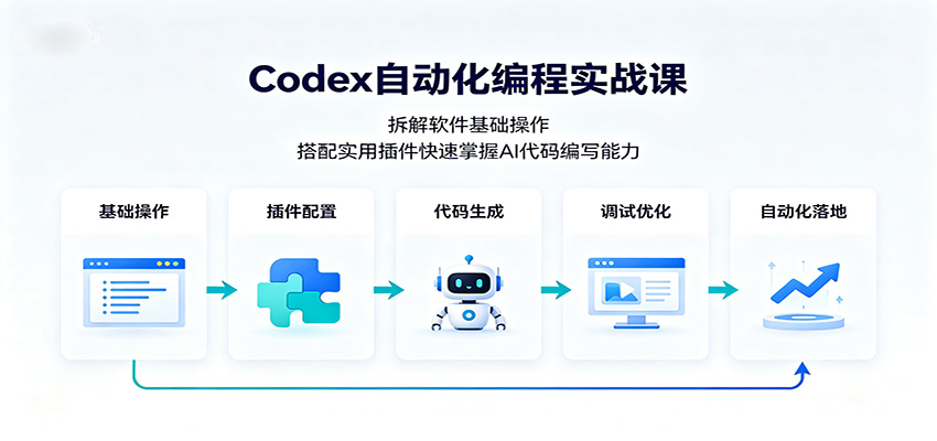 Codex自动化编程实战课:拆解软件基础操作,搭配实用插件快速掌握AI代码编写能力-智享云联