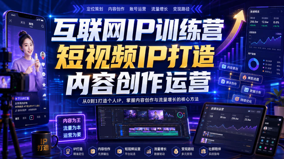 互联网IP训练营,短视频IP打造,内容创作运营-智享云联