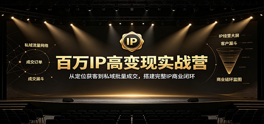 百万IP高变现实战营:从定位获客到私域批量成交,搭建完整IP商业闭环-智享云联