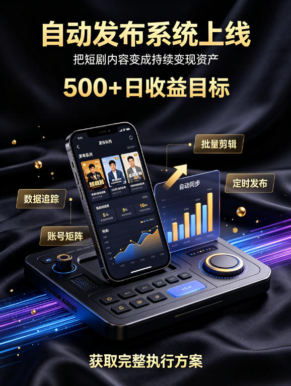 还在找靠谱线上副业？快手短剧项目，全程自动发布内容，不用熬夜做视频，轻松日入500+【揭秘】-智享云联