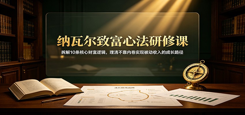 纳瓦尔致富心法研修课:拆解10条核心财富逻辑,理清不靠内卷实现被动收入的成长路径-智享云联