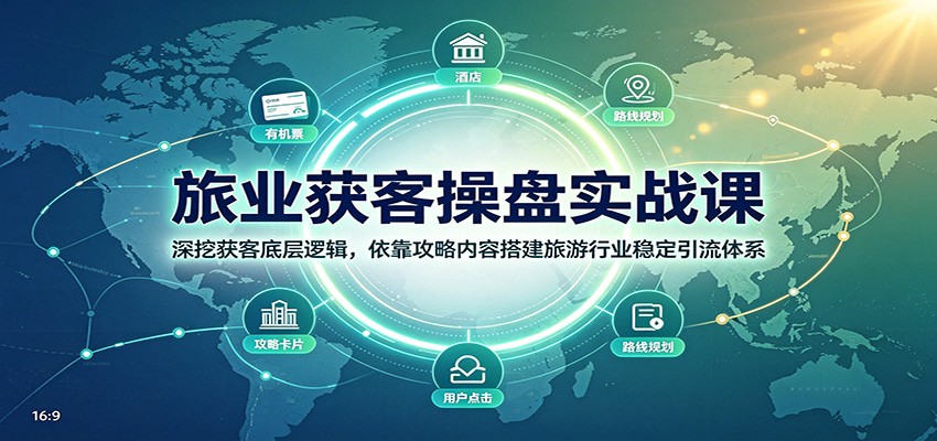旅业获客操盘实战课:深挖获客底层逻辑,依靠攻略内容搭建旅游行业稳定引流体系-智享云联