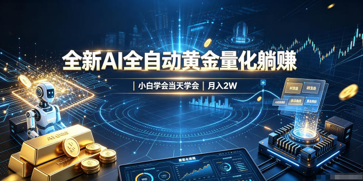 全新AI全自动黄金量化躺賺:小白学会当天学会,月入2W!【揭秘】-智享云联