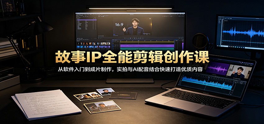 故事IP全能剪辑创作课：从软件入门到成片制作，实拍与AI配音结合快速打造优质内容-智享云联