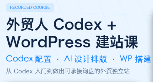 大卫·外贸人Codex + WordPress建站课(更新8月)-智享云联