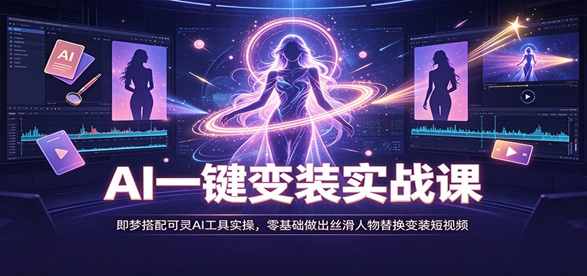 AI一键变装实战课：即梦搭配可灵AI工具实操，零基础做出丝滑人物替换变装短视频-智享云联