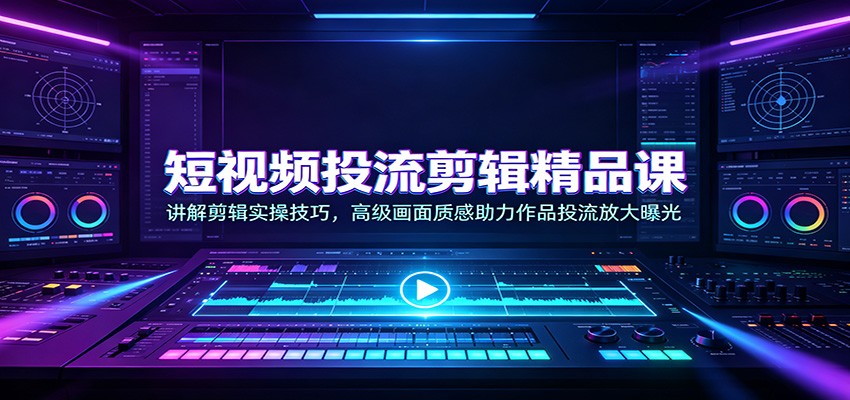 短视频投流剪辑精品课:讲解剪辑实操技巧,高级画面质感助力作品投流放大曝光-智享云联