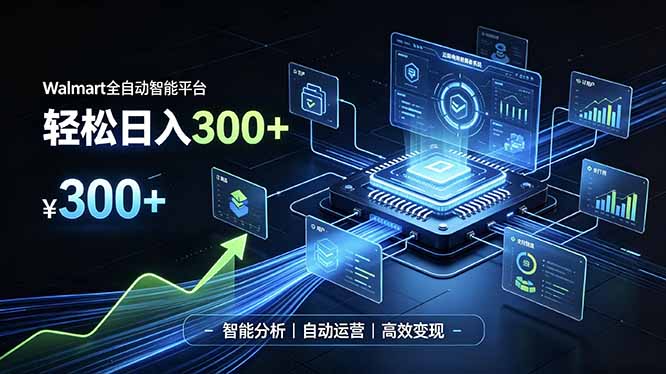 Walmart全自动智能平台，轻松日入300+一站式跨境智能运营工具。无需复杂实操-智享云联