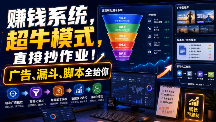 賺钱系统,超牛模式,直接抄作业!广告、漏斗、脚本全给你【原创双语字幕】-智享云联