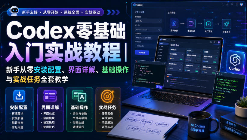 Codex零基础入门实战教程｜新手从零安装配置、界面详解、基础操作与实战任务全套教学-智享云联
