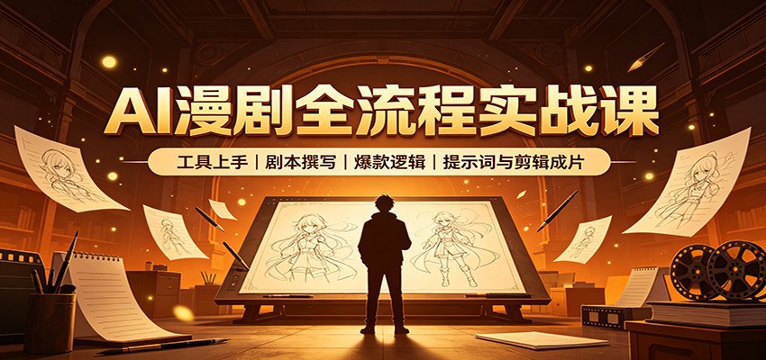 AI漫剧全流程实战课：工具上手、剧本撰写、爆款逻辑、提示词与剪辑成片-智享云联