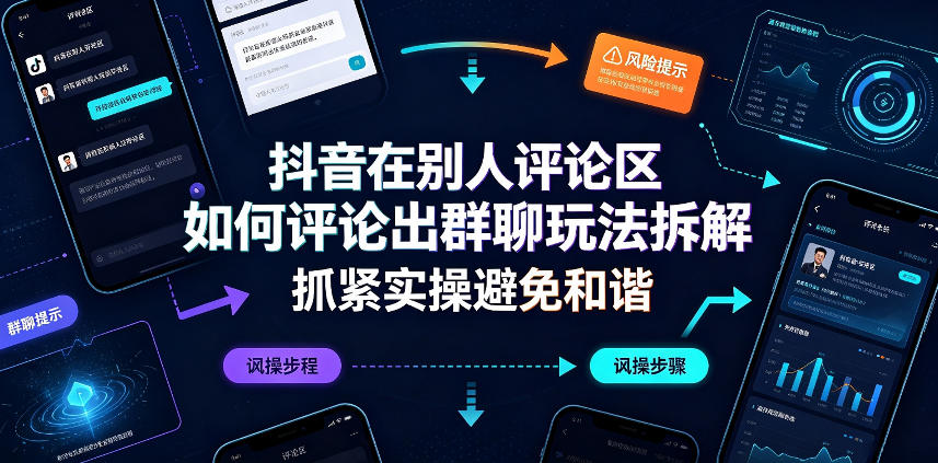 抖音在别人评论区如何评论出群聊玩法拆解,抓紧实操避免和谐-智享云联