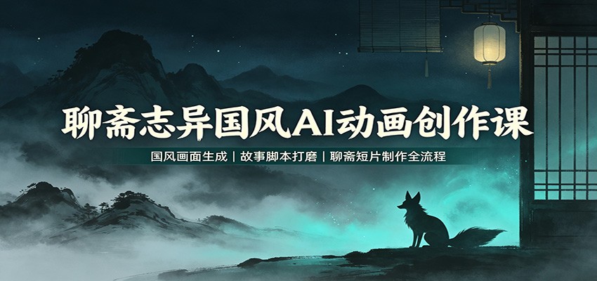 聊斋志异国风AI动画创作课：国风画面生成，故事脚本打磨，聊斋短片制作全流程-智享云联