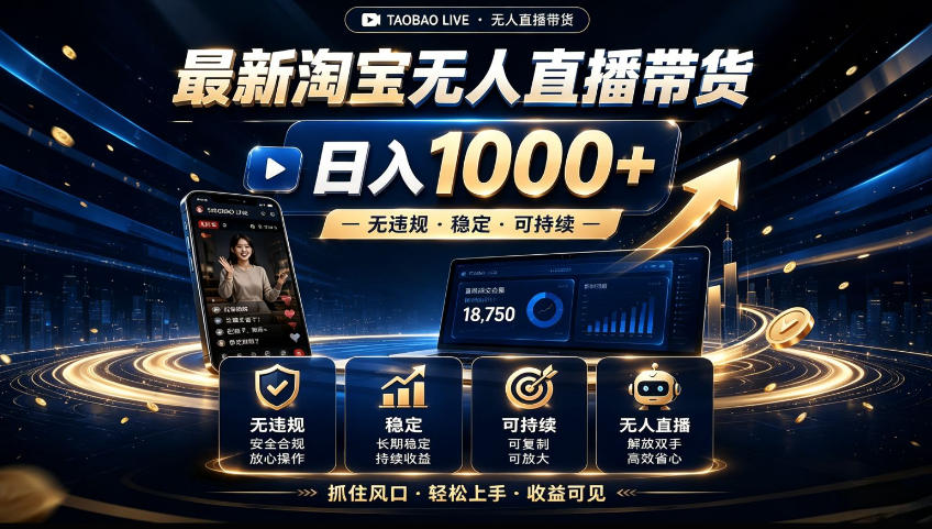 2026淘宝无人直播15.0,独家新技术,不用露脸、不用熬夜,自动直播自动出单,25小时卖17W【揭秘】-智享云联