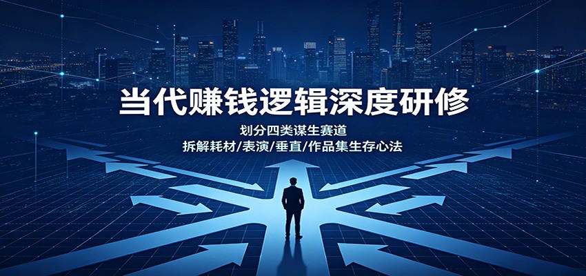 当代赚钱逻辑深度研修：划分四类谋生赛道，拆解耗材/表演/垂直/作品集生存心法-智享云联