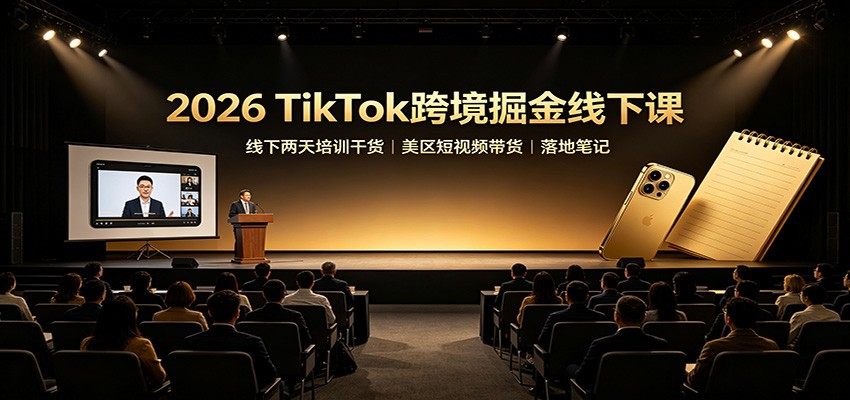 2026 TikTok跨境掘金线下课：线下两天培训干货，美区短视频带货落地笔记-智享云联