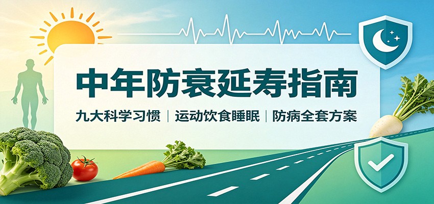 中年防衰延寿指南:九大科学习惯,运动饮食睡眠防病全套方案-智享云联