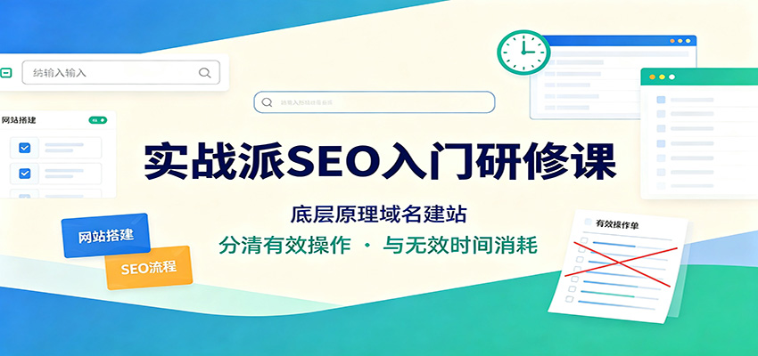 实战派SEO入门研修课：底层原理域名建站，分清有效操作与无效时间消耗-智享云联