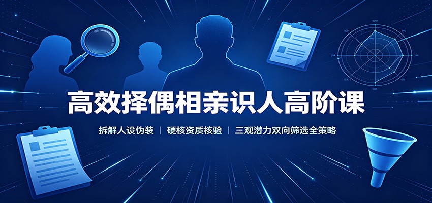 高效择偶相亲识人高阶课:拆解人设伪装,硬核资质核验,三观潜力双向筛选全策略-智享云联