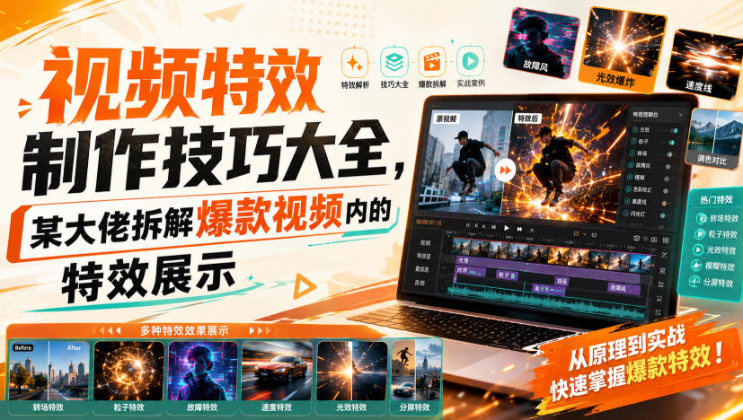 视频特效制作技巧大全，某大佬拆解爆款视频内的特效展示-智享云联