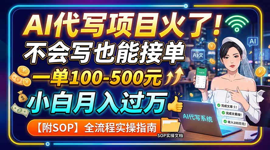 AI代写项目火了!不会写也能接单,一单100-500元,小白月入过万【附SOP】-智享云联
